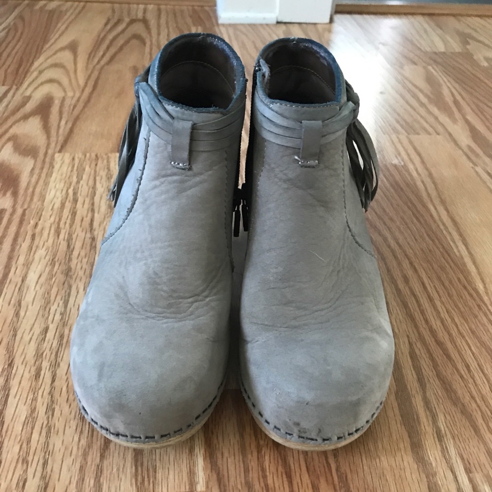 Dansko Markie Fringe nubuck leather booties